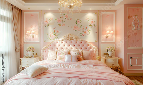 Bedroom interior in neoclassic style photo
