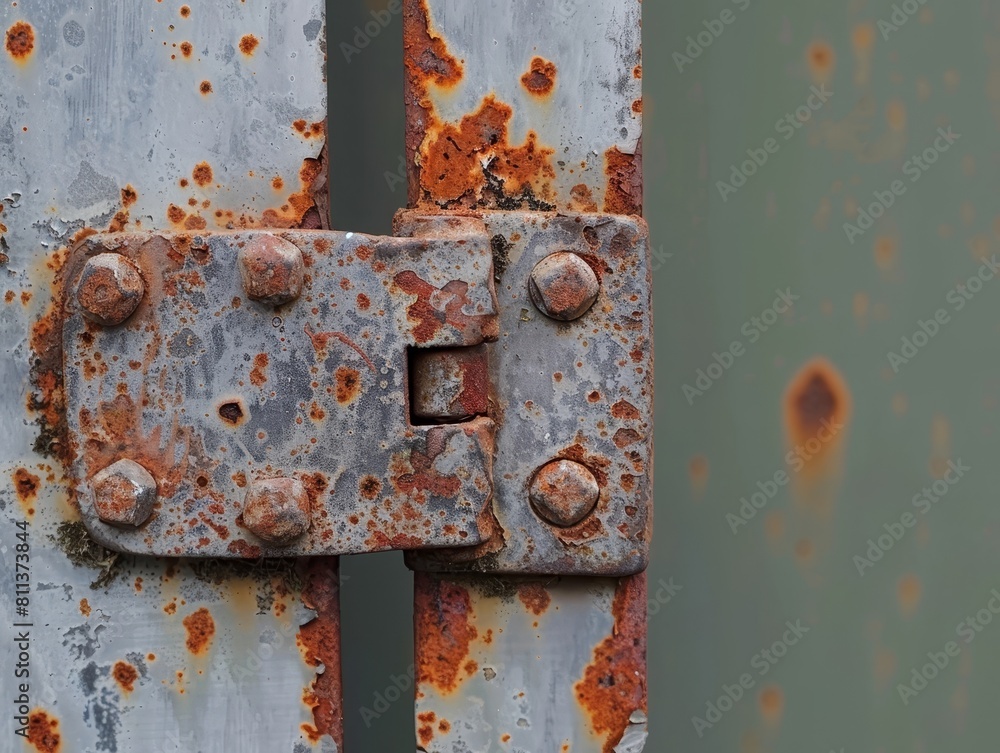Worn by Time: A Rusty Hinge Detail Against a Minimalist Backdrop Worn by Time: A Rusty Hinge Detail Against a Minimalist Backdrop