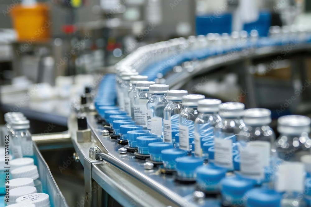 Obraz premium Quality Control Check at a Pharmaceutical Manufacturing Facility