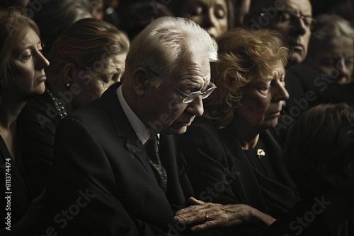 Heartfelt Farewell: Emotional Scene at a Funeral Service