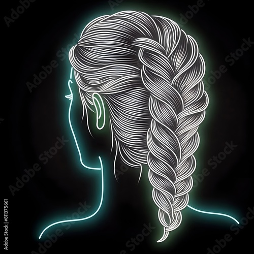 Cute french neon plait