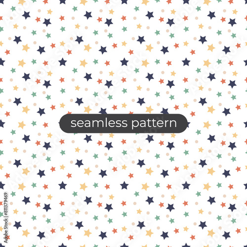 Coloured stars pattern background with seamless patern style
