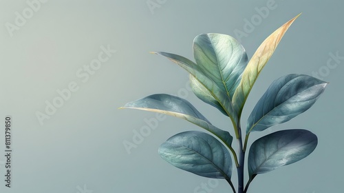 Hedychium coronarium leaves and tree photo