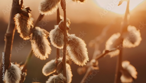 blossoming willow catkins photo