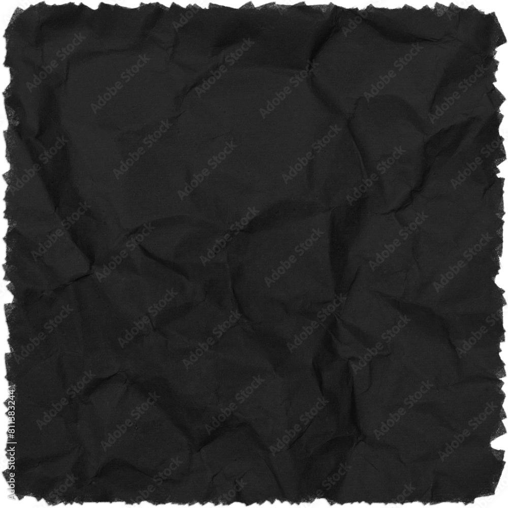 Piece of black, torn, crumpled paper. Torn paper decorative element. Ripped paper sheet. Piece of black, torn, crumpled paper. Torn paper decorative element. Ripped paper sheet.
