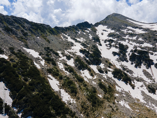 Aerial view of Pirin Mountain near Popovo Lake, Bulgaria photo