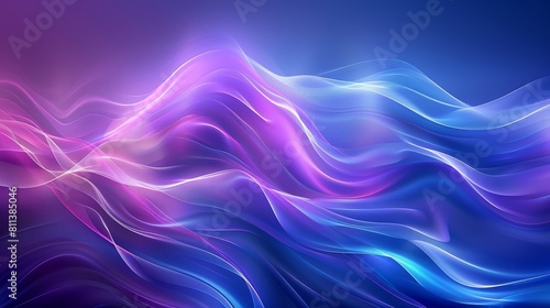 Abstract purple and blue background with wavy lines and a gradient in the style of a futuristic technology concept Abstract digital wallpaper design with high resolution and sharp