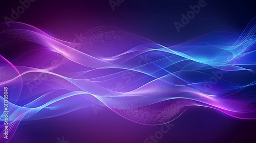 Abstract purple and blue background with wavy lines and a gradient in the style of a futuristic technology concept Abstract digital wallpaper design with high resolution and sharp