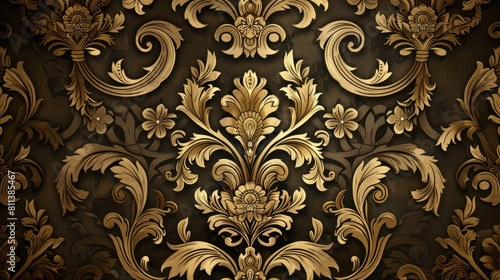 Dark brown and gold patterned