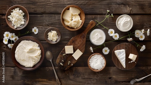A Dairy Delight: A Rustic Tabletop Spread Showcases the Versatility of Milk