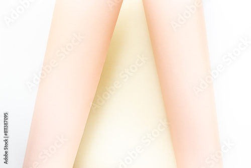 Sheet of paper with curled corners. Space for text,top view. Mock up