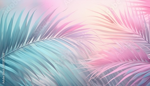 abstract background in pastel colors with palm tree leaves