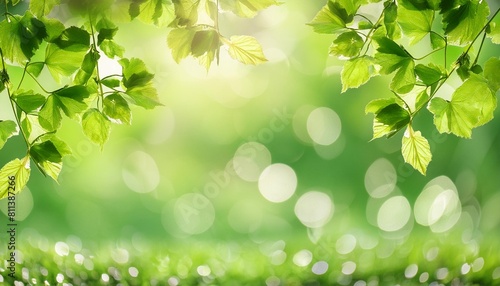 spring background abstract wallpaper green blurred bokeh lights