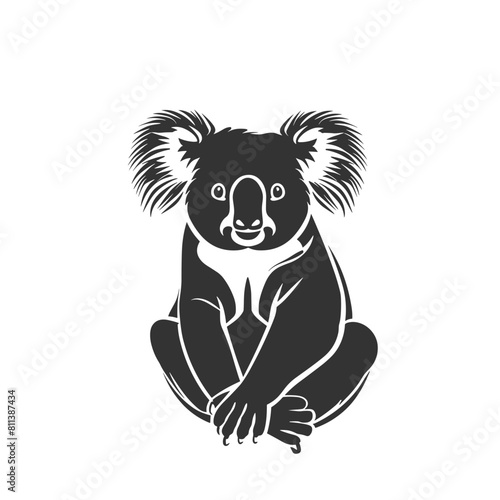 Cute koala animal silhouette vector cartoon illustration wildlife concept