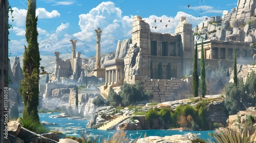 Exploring the Enchanted Ruins of a Lost Civilization in a Fantastical Landscape