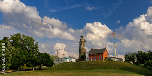 Fototapeta Naklejka Na Ścianę i Meble -  Panoramic view of Fairport Marine Museum and Lighthouse was built in the year 1871.