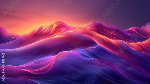 Stylish abstract pink and purple gradient fluid cover template. Set of modern posters with holograms, lines, and vibrant graphic colors. photo
