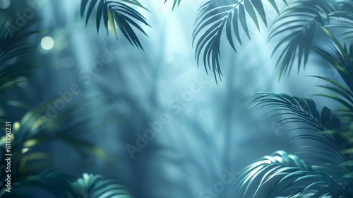 Shadow effect modern of branch  palm leaves  plant  foliage on transparent background. Illustration for decorative use  backdrop  cover  banner  or ad.