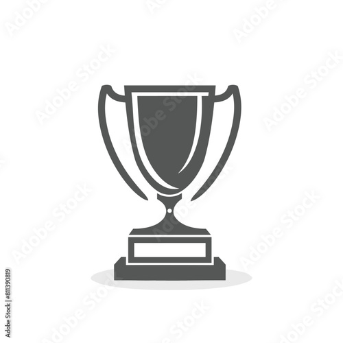 Winner trophy cup icon on black achievement award concept vector illustration