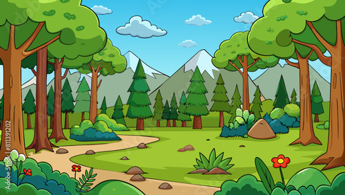 forest cartoon vector illustration