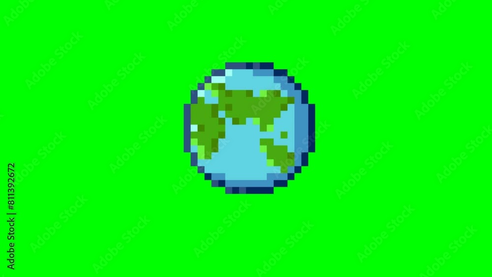 Planet earth rotating, pixel art animation Planet earth rotating, pixel art animation