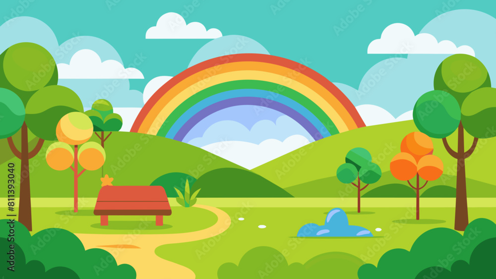 rainbow cartoon vector illustration