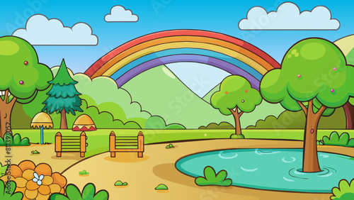 rainbow cartoon vector illustration