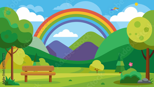 rainbow cartoon vector illustration