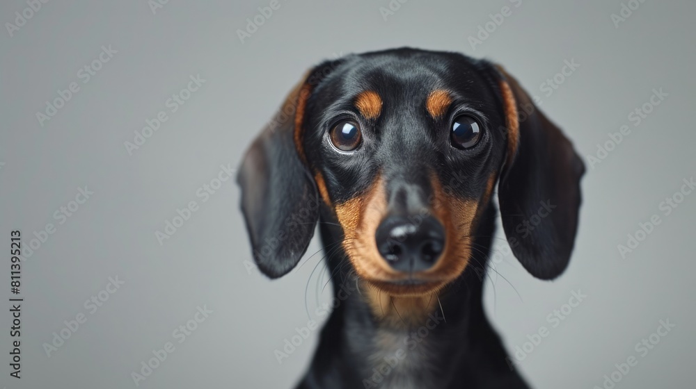 Dachshund Dog Portrait with Blank Banner