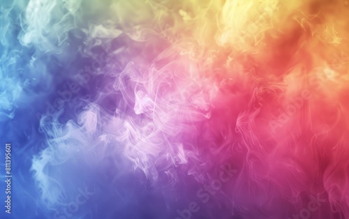 Swirling clouds of multicolored smoke in a gradient of rainbow hues.