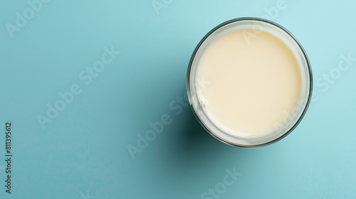World Milk Day. suitable for celebrating World Milk Day on June 1st. A glass of milk. Flat design, top view. Happy Milk Day!