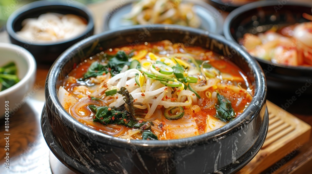 cold bean soup noodles Kongguksu Korean food. Generative Ai cold bean soup noodles Kongguksu Korean food. Generative Ai