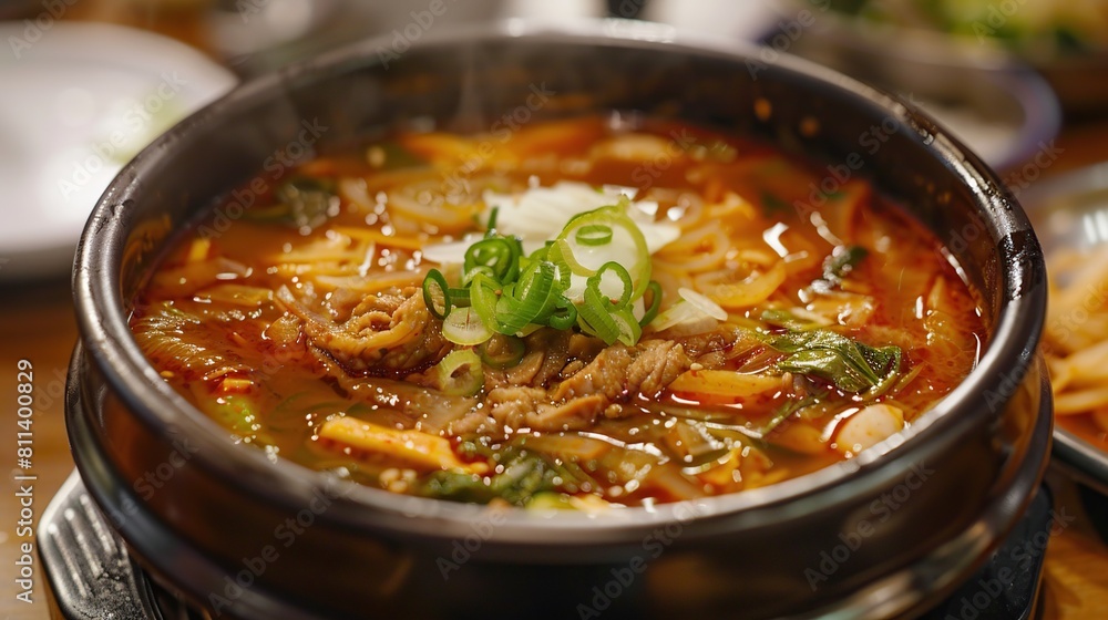 cold bean soup noodles Kongguksu Korean food. Generative Ai cold bean soup noodles Kongguksu Korean food. Generative Ai