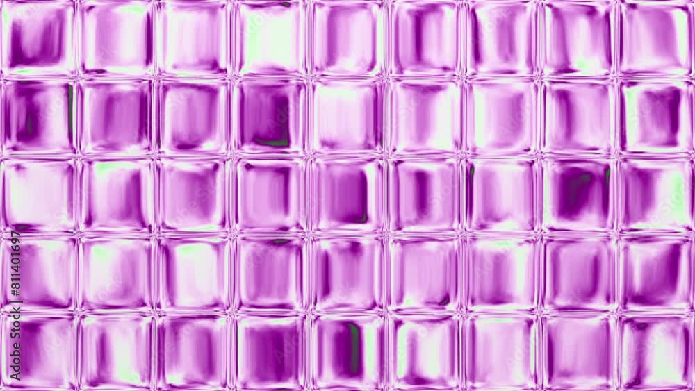 Wand aus rosafarbenen Glasziegeln oder Eiswürfeln, dezente Bewegung Wand aus rosafarbenen Glasziegeln oder Eiswürfeln, dezente Bewegung