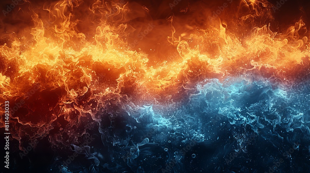 There is nothing more dynamic and vibrant than the Dance of the Elements, a vibrant display of orange and blue flames that illustrates the eternal battle and harmony between fire and water.