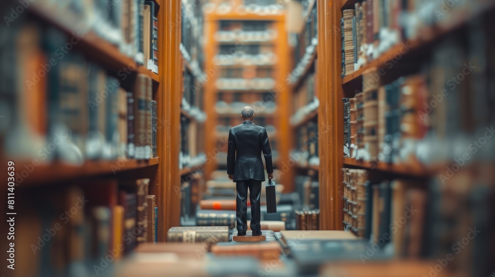 図書館とビジネスマン,Generative AI AI画像