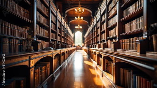 Wallpaper Mural レトロな図書館の室内風景,Generative AI AI画像 Torontodigital.ca