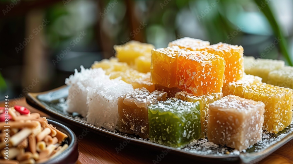 Kuih bahulu displayed in plate