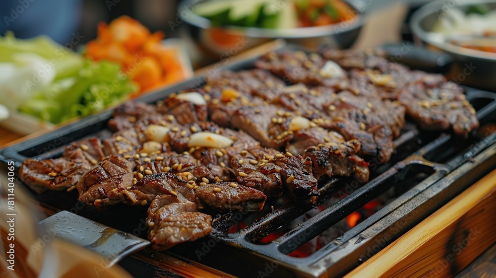 korean food grilled meat dinner . Generative Ai