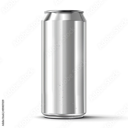 3D Rendering of Beverage Can Mockup Resting on Surface Against Grey Background