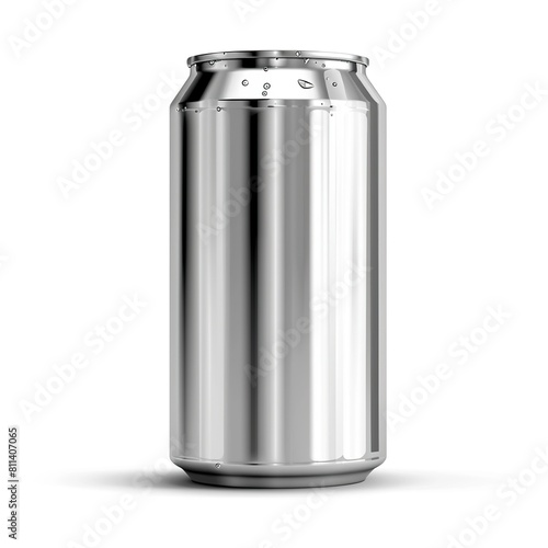 3D Model of Beverage Can Mockup Resting on Surface with Grey Background Isolation