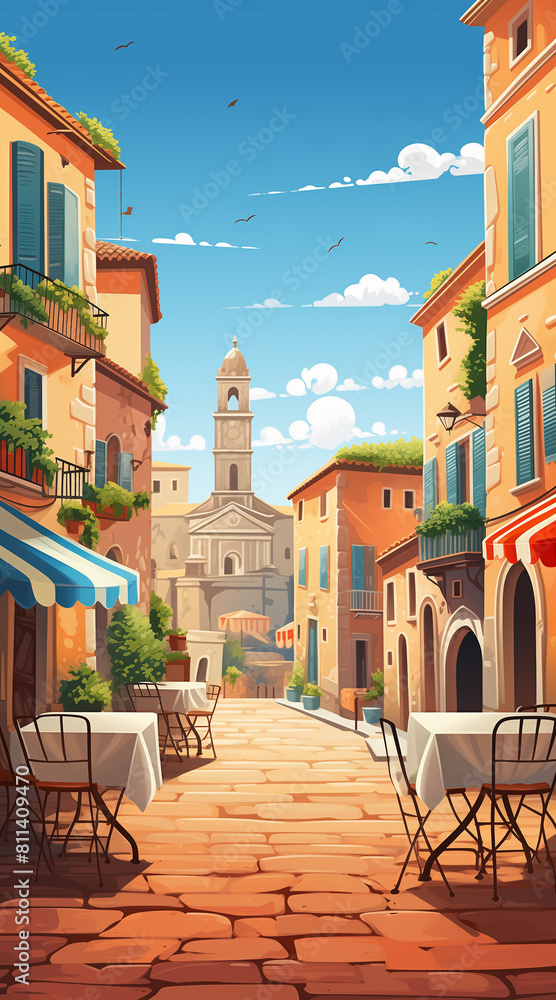 Italy background for social media. illustration