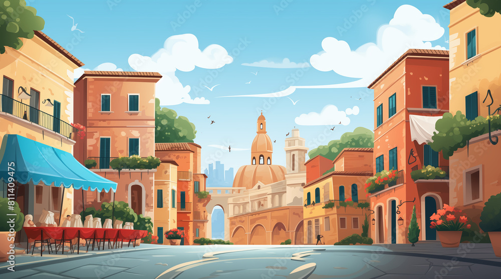 Obraz premium Italy background for social media. illustration