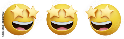 Obraz na plátně Star-struck three-dimensional emoji