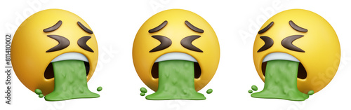Tableau sur toile Face vomiting three-dimensional emoji