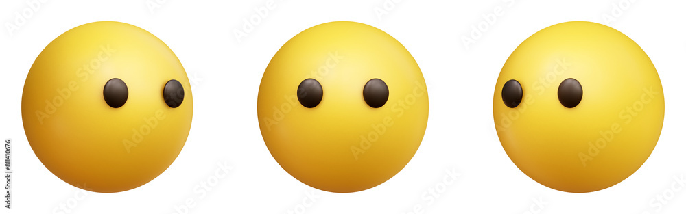 Face without mouth three-dimensional emoji isolated on transparent background. 3D rendering Face without mouth three-dimensional emoji isolated on transparent background. 3D rendering