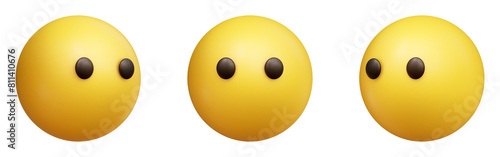 Face without mouth three-dimensional emoji isolated on transparent background. 3D rendering photo