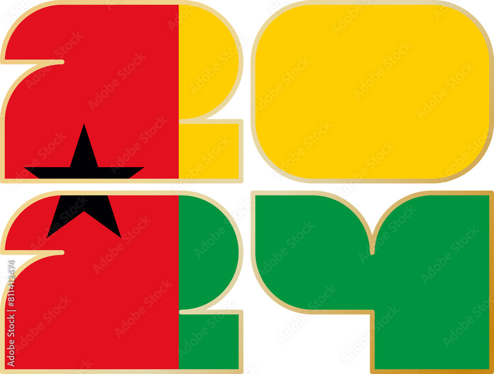 2024 with flag of Guinea-Bissau 2024 with flag of Guinea-Bissau