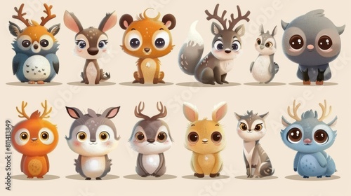 Super cute woodland animal illustrations. Perfect for children s books  games  and other projects.