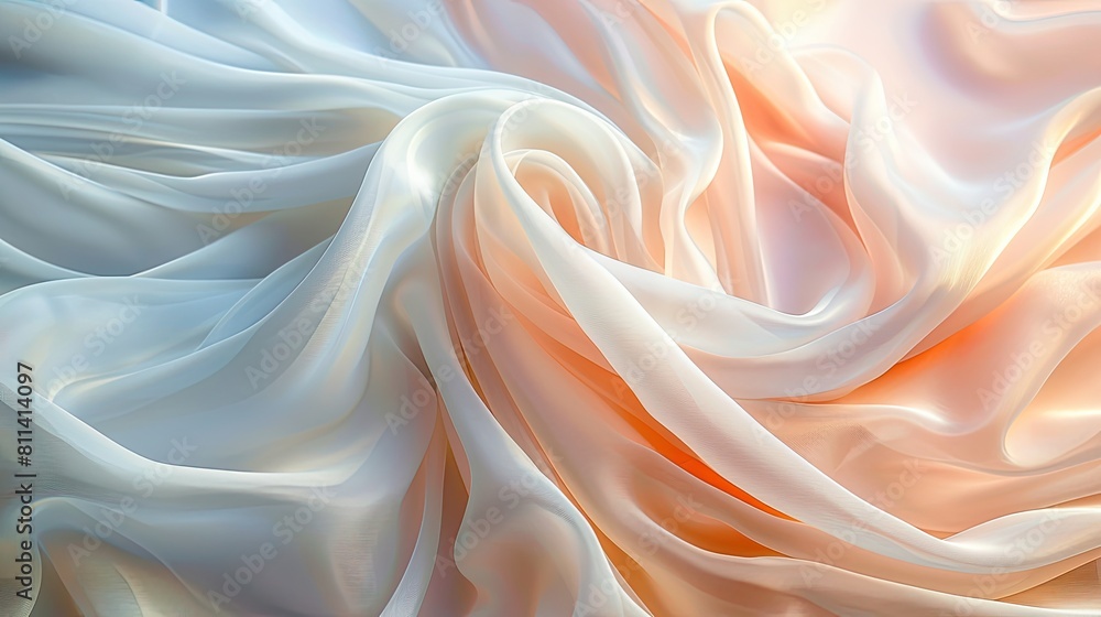 Obraz premium Cascading silk fabric flowing gently in the breeze